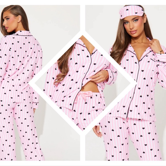 Fashion Nova Pink 3 Piece PJ Pant Set M **NWT** - Picture 4 of 4